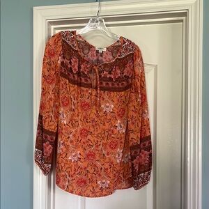 Umgee Orange Boho Blouse